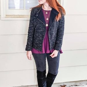Gap tweed zip moto jacket